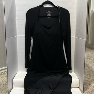 Klassy Network Square Neck Midi Brami Dress